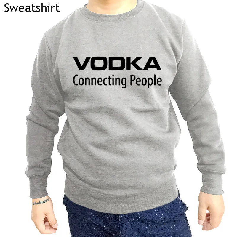 

O-neck sweatshirt men autumn hoody VODKA - Connecting People cotton long sleeve male hoodies euro size