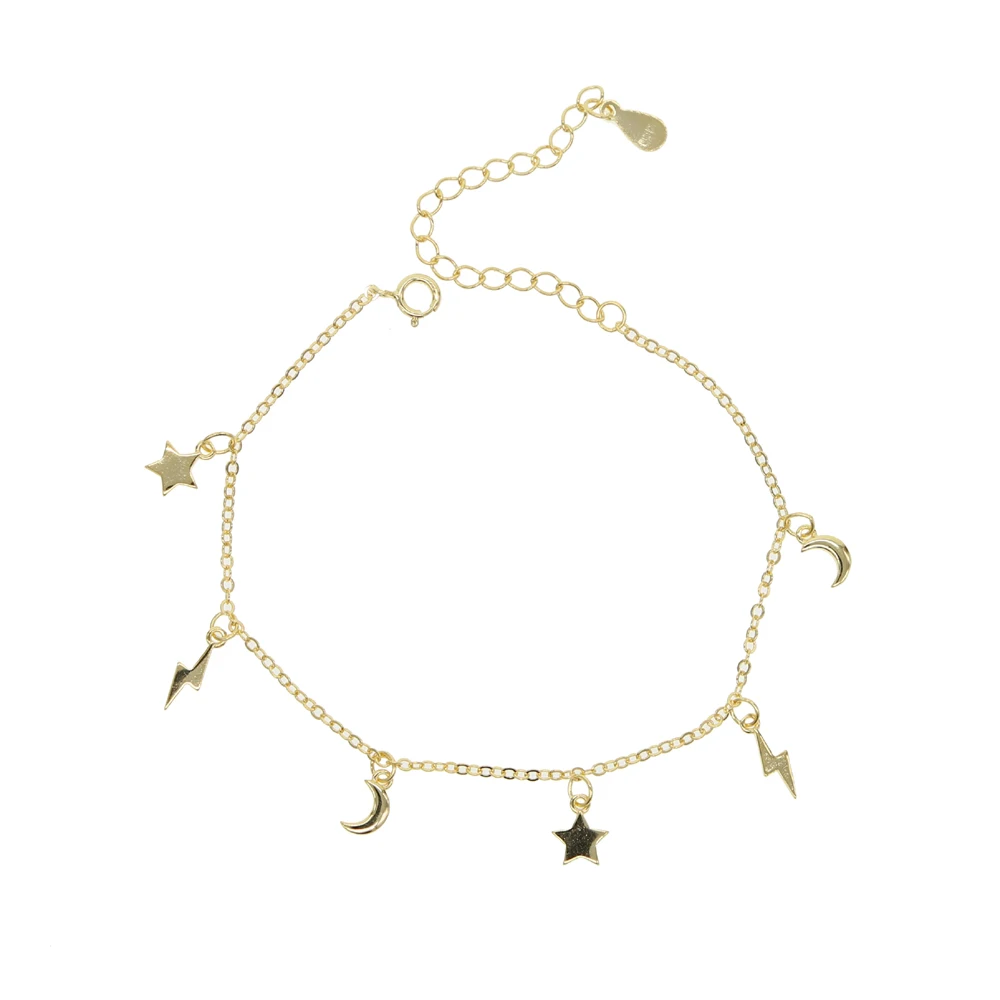 Настоящее серебро 925 пробы ювелирное изделие Стерлинговое Серебро луна и звезды