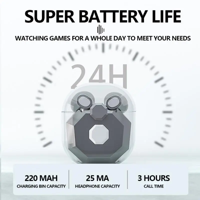 NaNO3 TWS Bluetooth-совместимая гарнитура прозрачная двойная игровая сенсорные умные