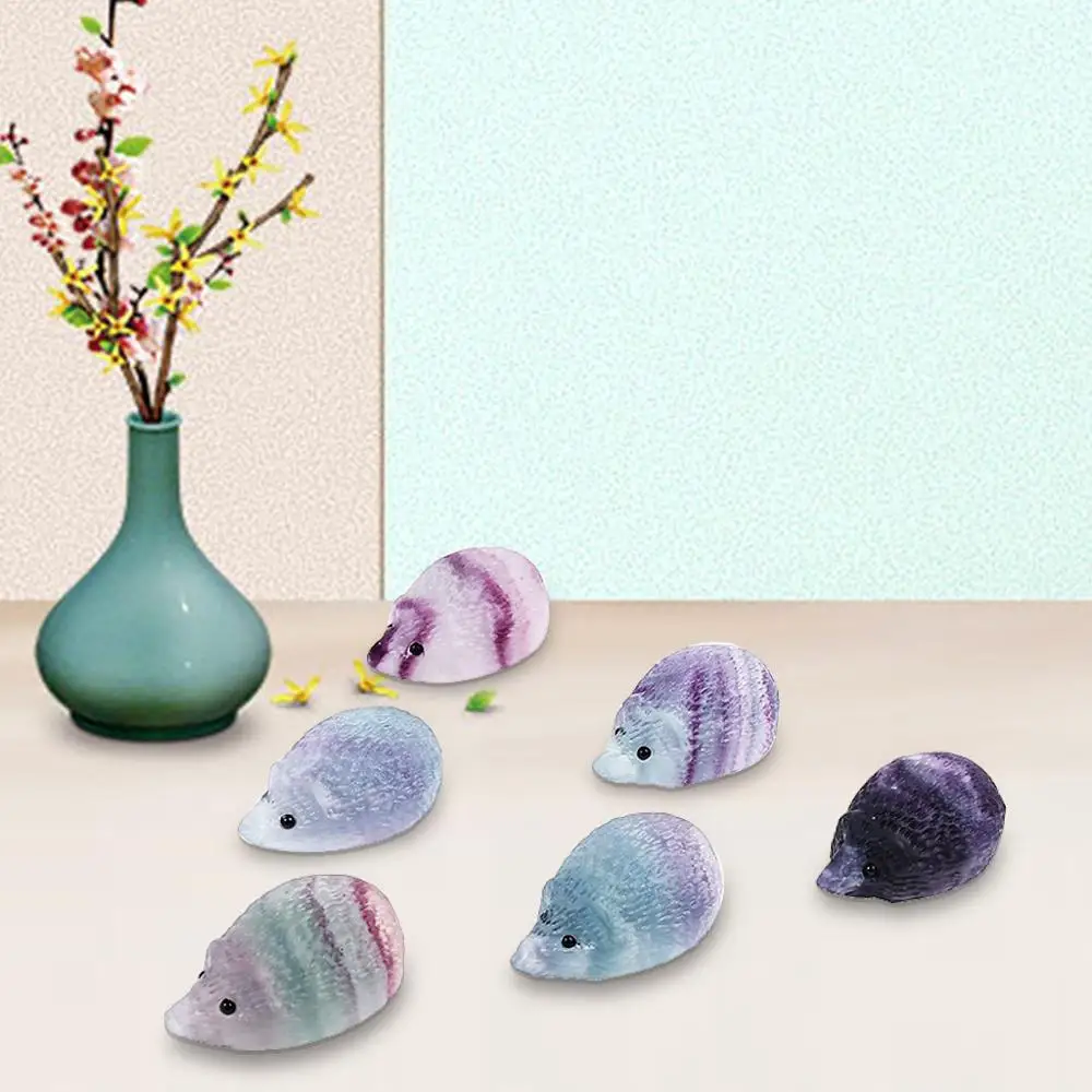 1 шт. натуральный кварцевый кристалл Череп резная Радуга флюорит ежик камень