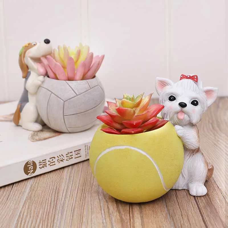 Креативный цветочный горшок мультяшный спортивный для шаров и собак полимерные