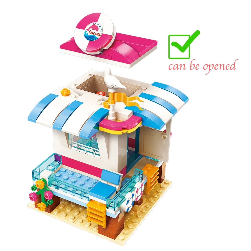 Qman 2019 принцесса пляж помощь кабина точка набор лодка кукла Сделай Сам Обучающие