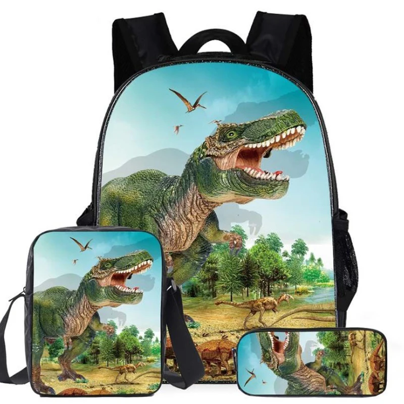 

Cartoon dinosaur School Bags For Boys Kids Backpack 3pcs/set Children Book Bag Schoolbags Orthopedic Student Backpacks