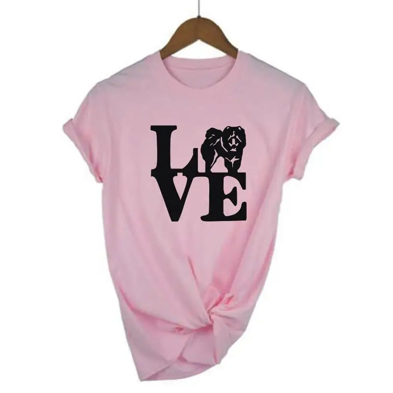 I Love Chow модная женская футболка с принтом графическая для любителей собак и