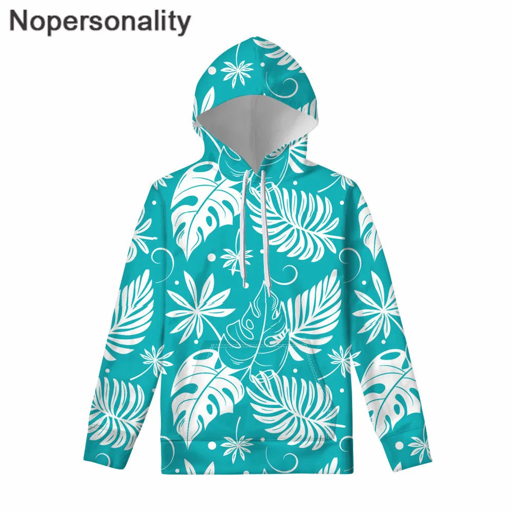 Nopersonality толстовки женские зимние листья тропической пальмы для отдыха активного