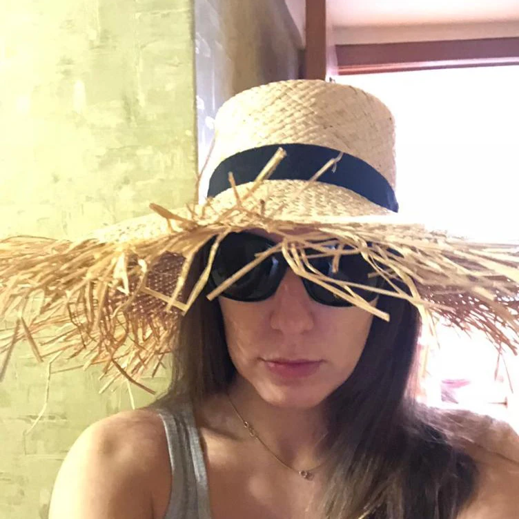 ZJBECHAHMU Модные Новые однотонные винтажные соломенные шляпы от солнца для женщин