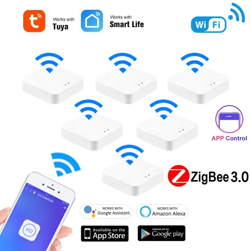 

Умный хаб Tuya ZigBee 3,0, беспроводной проводной мост шлюза для дистанционного управления через приложение, работает с Alexa Google Home Assistant, Новинка