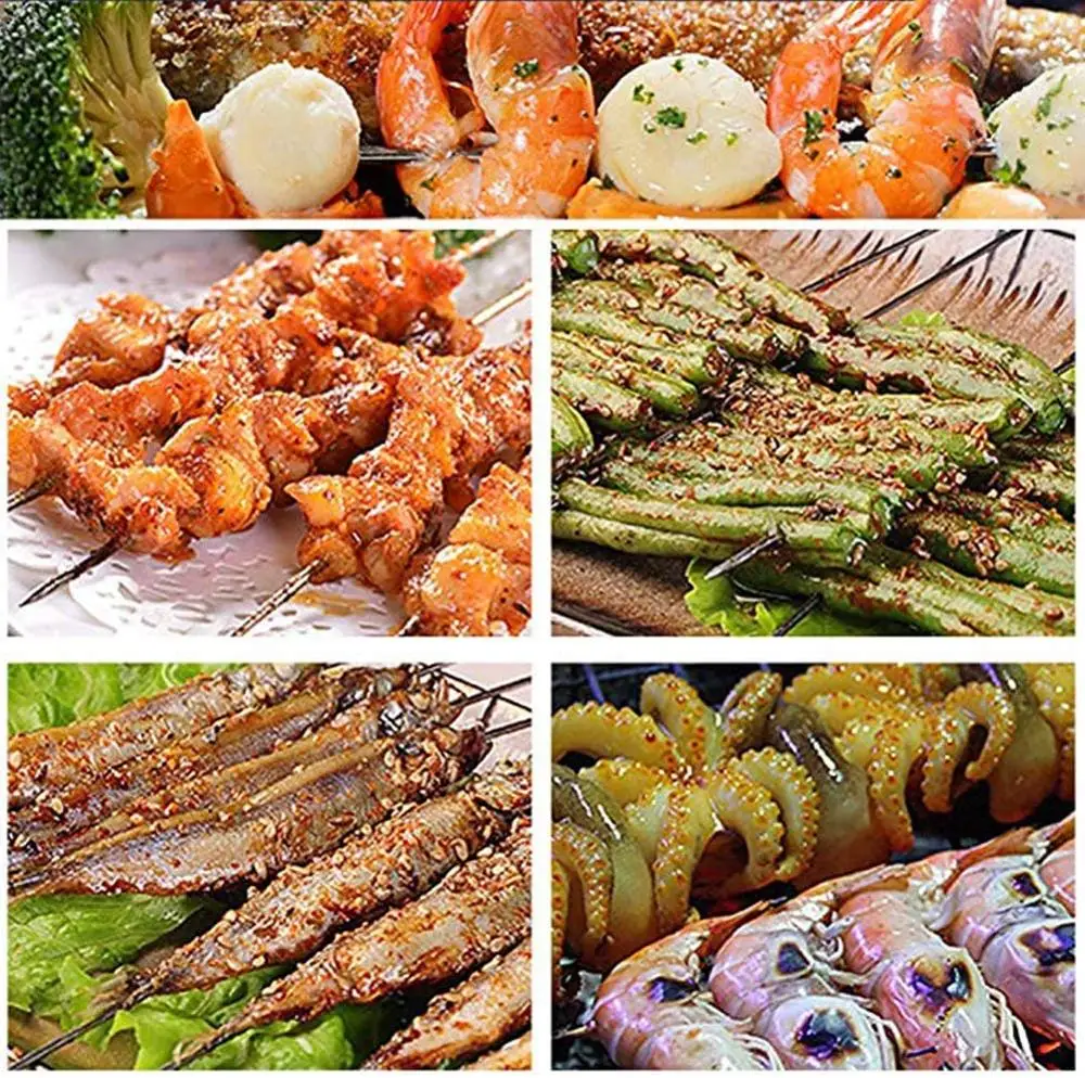 20 штук 40 см шампур для гриля и барбекю Нержавеющая сталь антипригарным 2 5 мм Игла