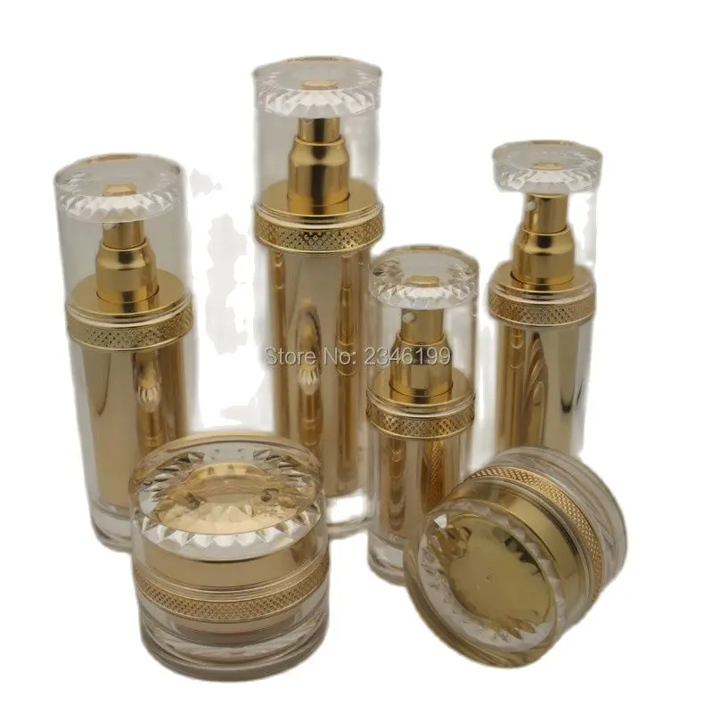 Пустая бутылка распылитель 120 мл эмульсионная 50 золотая акриловая банка для
