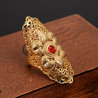 ethiopian big ring gold color for women trendy african arab ring middle east jewelry charm party wedding gift