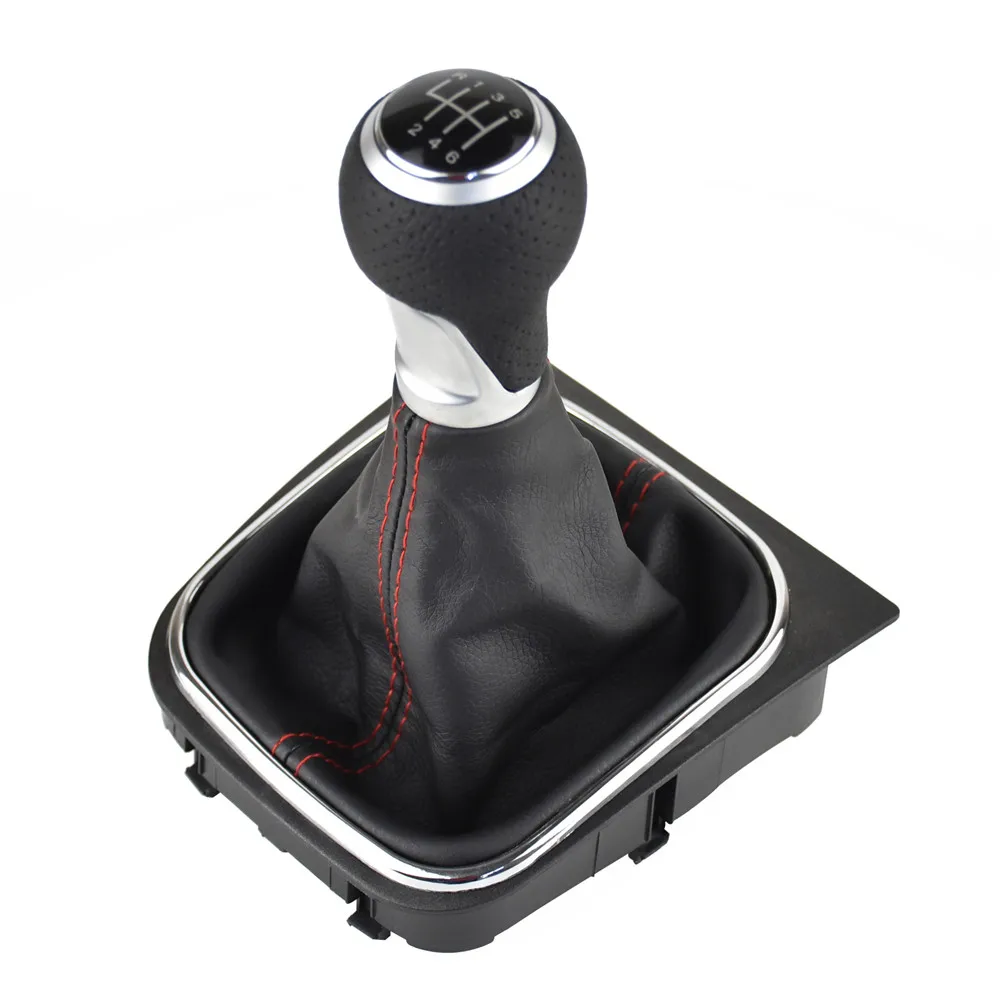 6 Speed Silver 6 скоростей ручная рукоятка для рычага переключения передач головка автомобиля рычаг переключения для V-W Volkswagen Golf 5/6 MK5/6 Scirocco(2009) Octavia - Название цвета: 6 Speed Silver