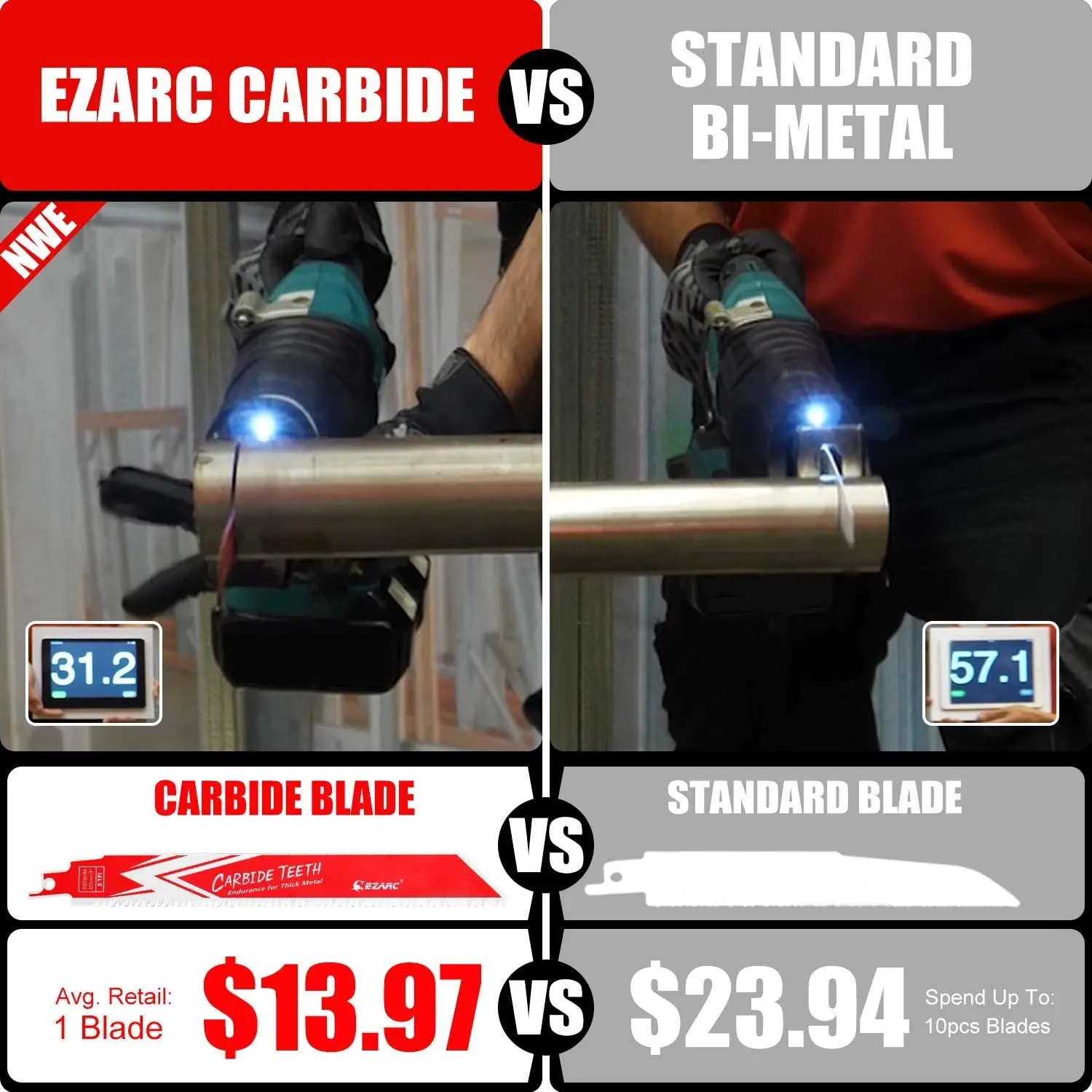 Лезвие для сабельной пилы из плотного металла чугуна легированной стали 9 дюймов