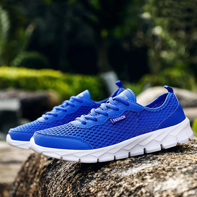 Дышащие кроссовки для бега из сетчатого материала мужчин и женщин повседневная