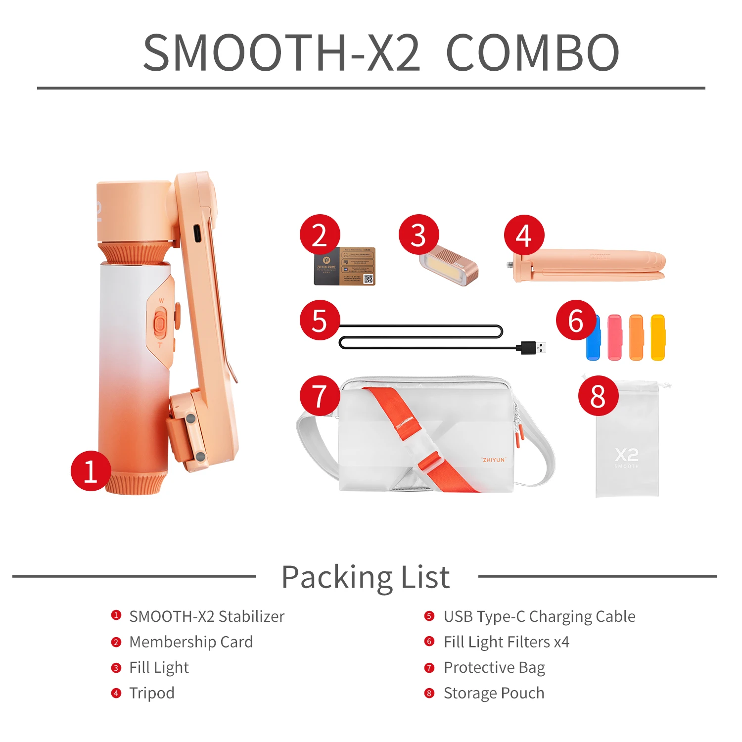 Стабилизатор ZHIYUN SMOOTH X2 для телефона Ручной расширенный стабилизатор смартфона