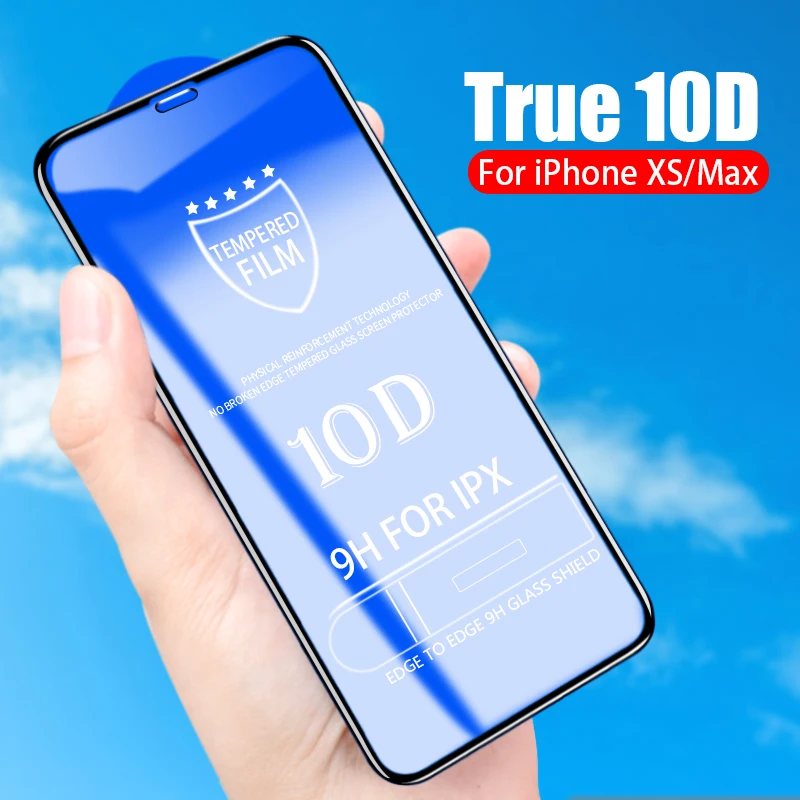 Закаленное стекло 10D для iPhone 11 Pro Max защита экрана Защитное x xr xs xi max xmax|Защитные