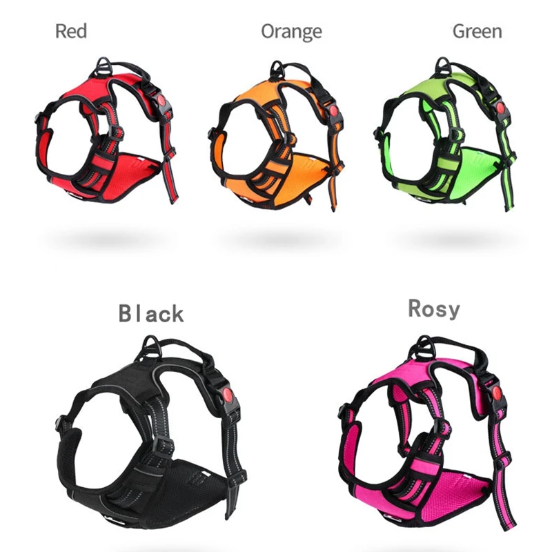 

Pet Nylon Harness Dog Reflactive Harness Adjustable Breathable Vest All Weather Outdoor Walking Running Pet Supplies