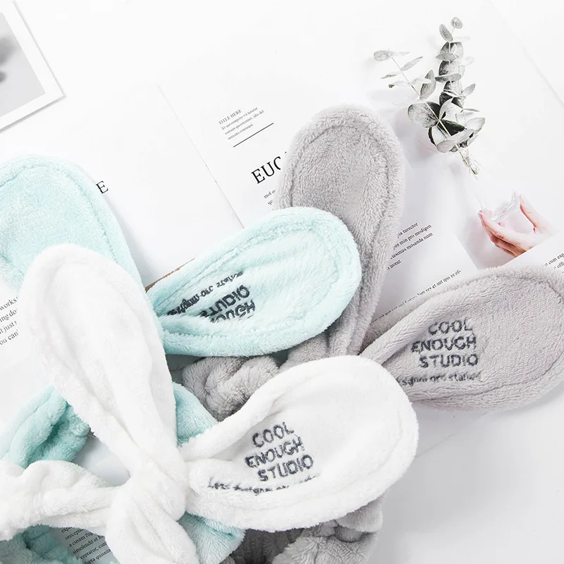 Новинка 2020 милые фланелевые мягкие Банни для ушей повязки макияжа женские волос