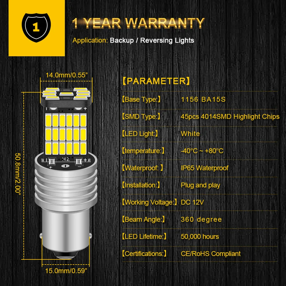 Светодиодные лампы заднего хода P21W Canbus 1156 BA15S для BMW E46 E34 E53 X5 E70 E90 E36 E60 E39 F10 E30 F20 E92 2