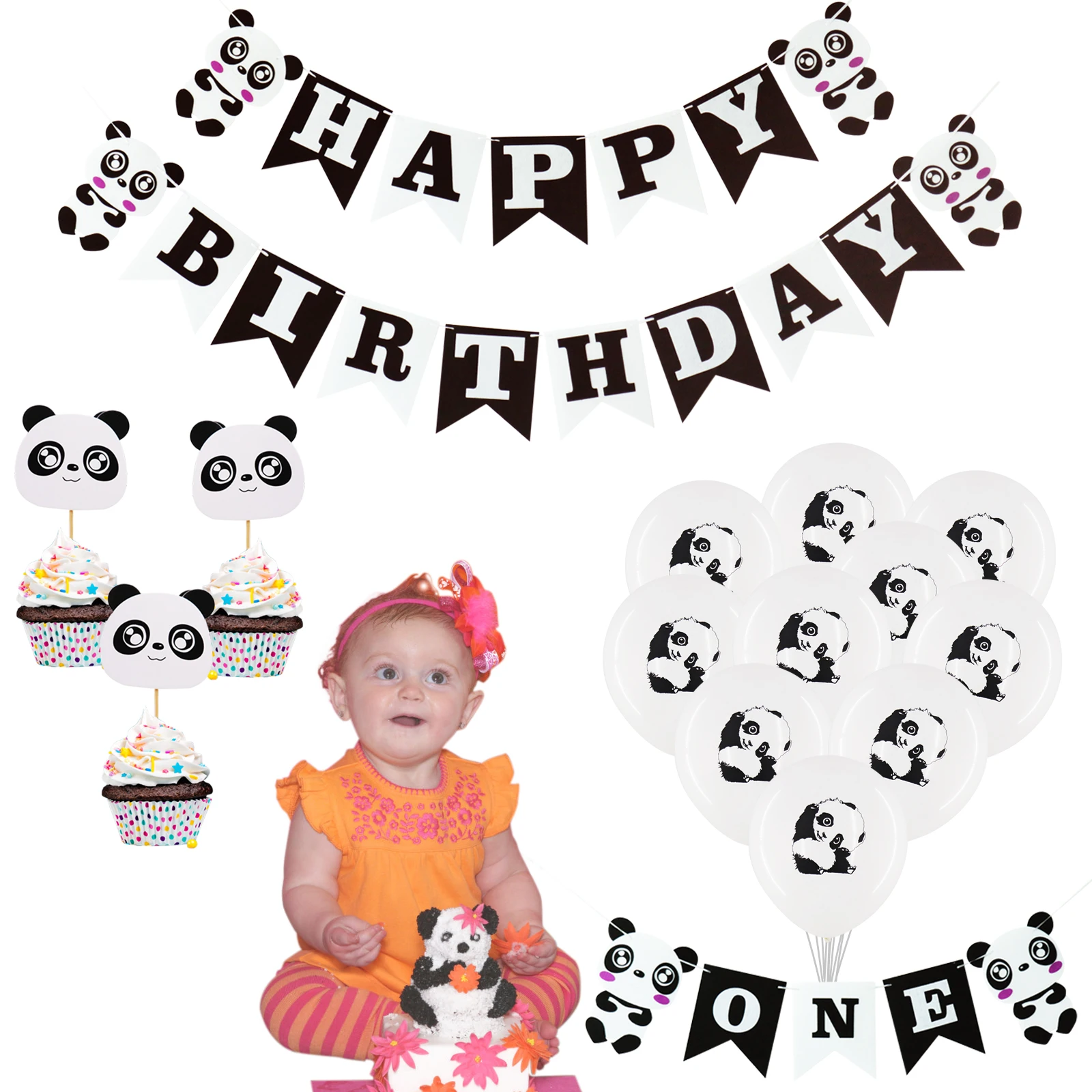 Новый набор одноразовой посуды для дня рождения с пандой украшение вечеринки