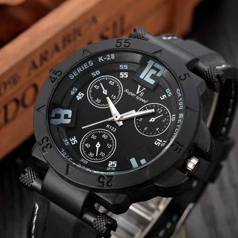 Оптовая продажа модные повседневные мужские кварцевые часы популярные с большим
