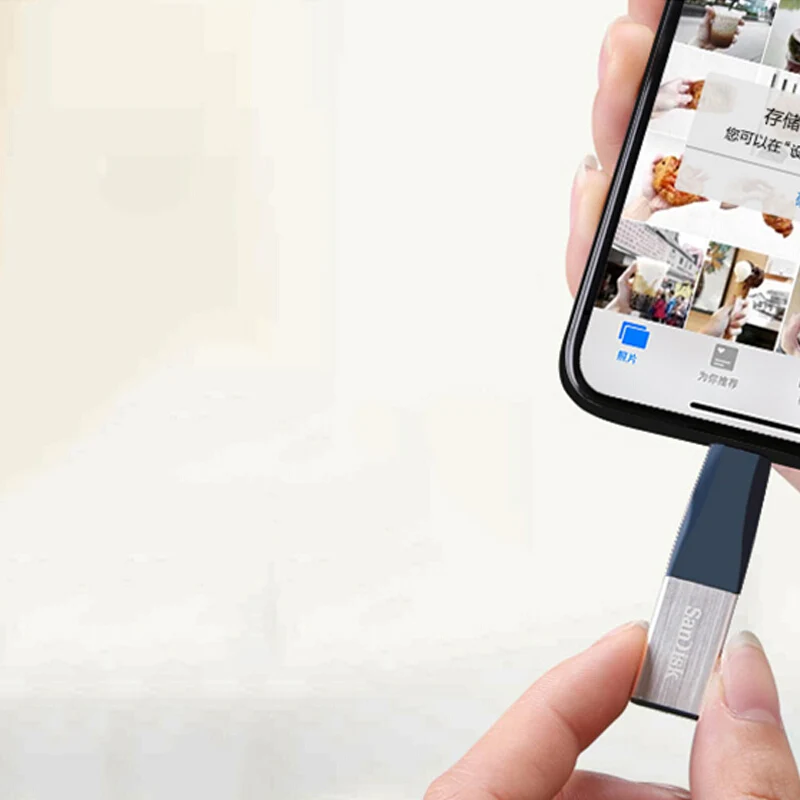 

Sandisk iXPAND USB3.0 USB Flash Drive OTG 32GB 64GB 128GB U Disk Lightning to Metal Pen Drive U Disk 256GB For iPhone iPad iPod