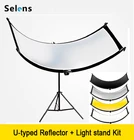 Отражатель типа U со штативом, светоотражающий экран для фотостудии, мульти дисковые диффузоры