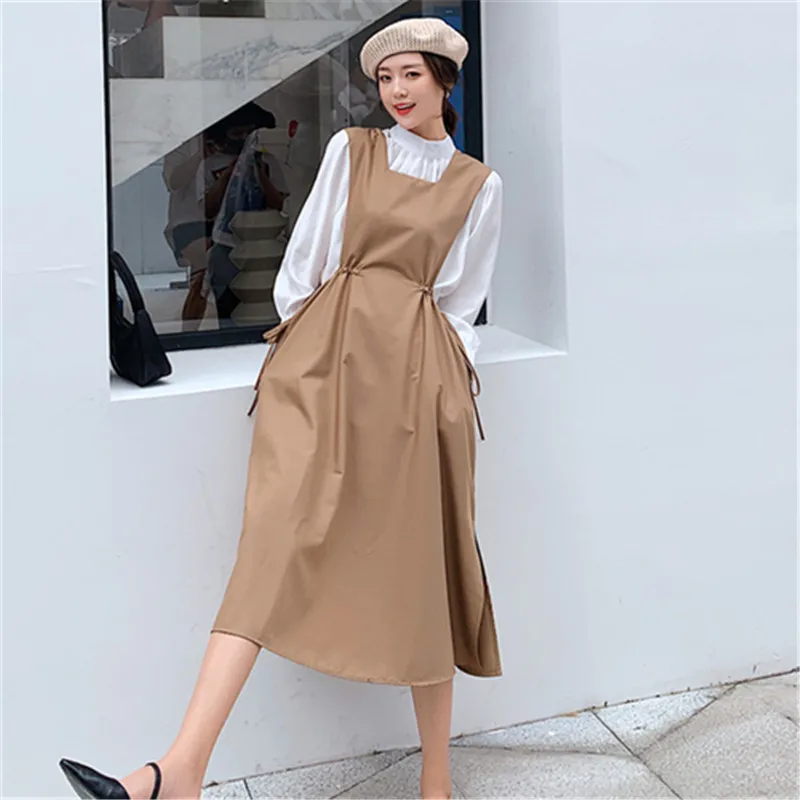 Корейское темпераментное платье со шнуровкой на талии женское модное без