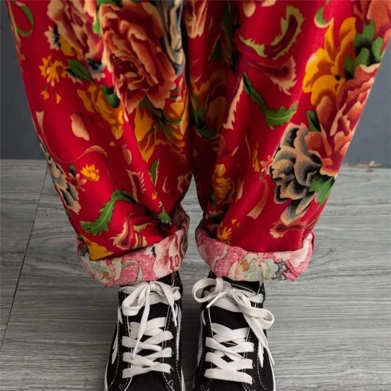 Jumpsuits Women Overalls Floral Print Cotton Linen Jumpsuit 2023 Long Holiday Summer Overalls Rompers