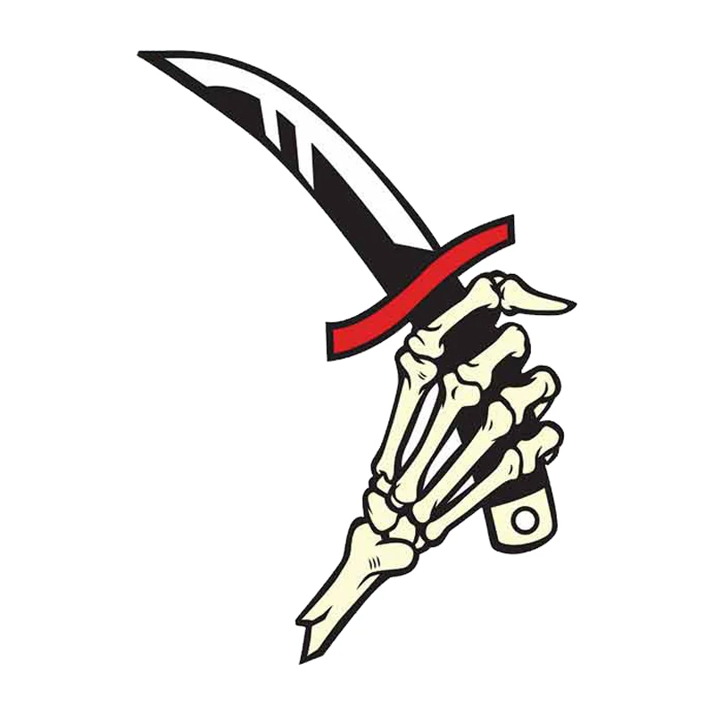 

13cm x 9.3cm for Hand Bone Hold A Dagger Car Truck Decal Bumper Window Vinyl Material Anime Waterproof Car Stickers