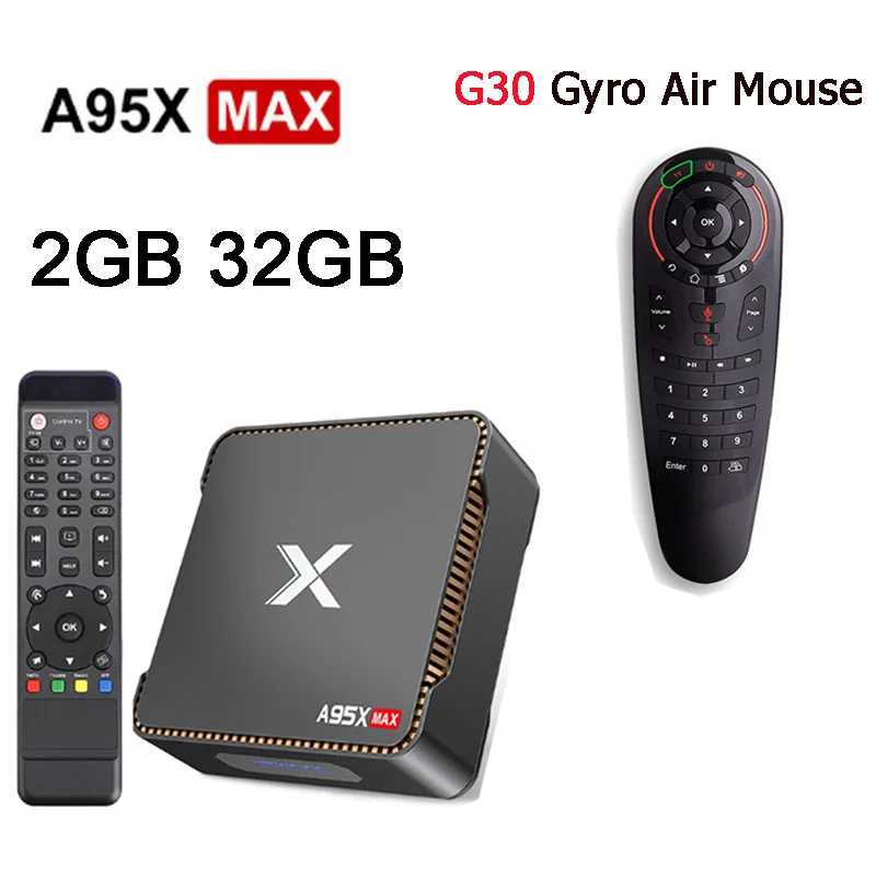 2GB 32GB G30 A95X MAX Android tv Box Amlogic S905 X2 четырехъядерный Cortex A53 2,4G& 5G Wifi BT HDD HDMI2.1 USB3.0 Android 8,1 1000M ТВ-приставка - Цвет: 2GB 32GB G30