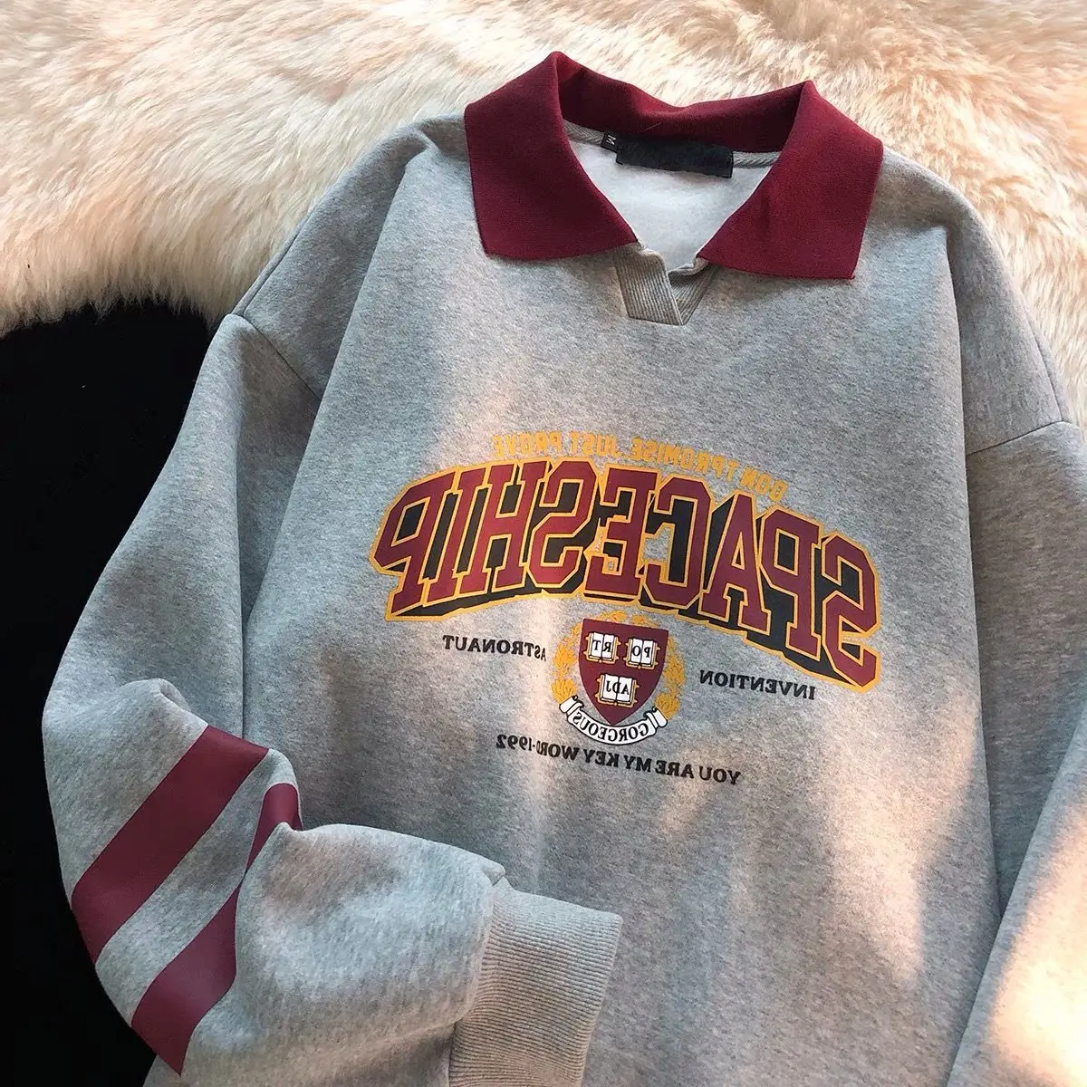 Американская винтажная кавайная одежда сезон весна-осень 2021 Женская толстовка