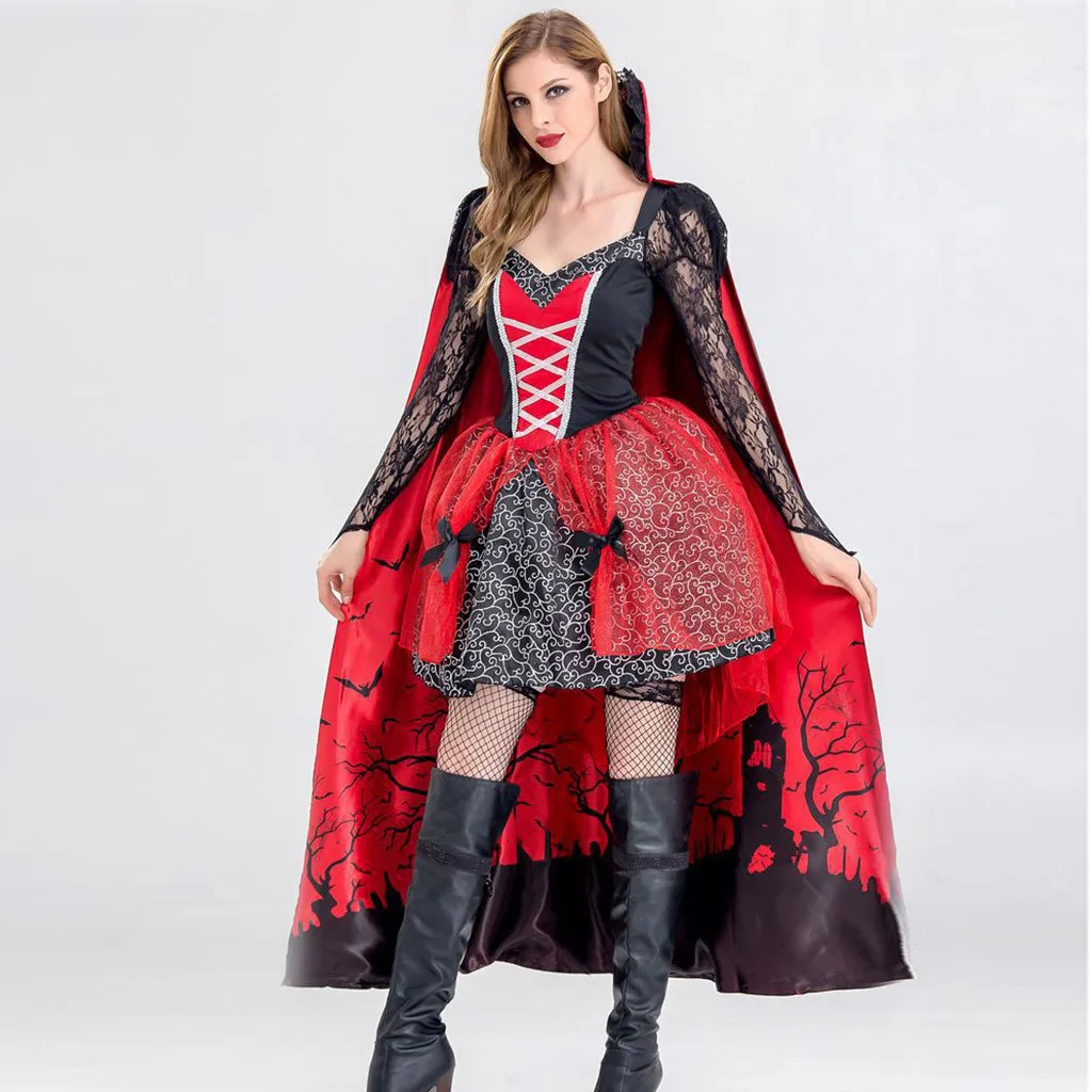 Новый дизайн женский костюм для косплея на Хеллоуин сорочка и платье ретро