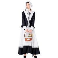 cosplay maid costume cafe uniform dress long sleeve lolita maxi fancy apron dress sexy costumes