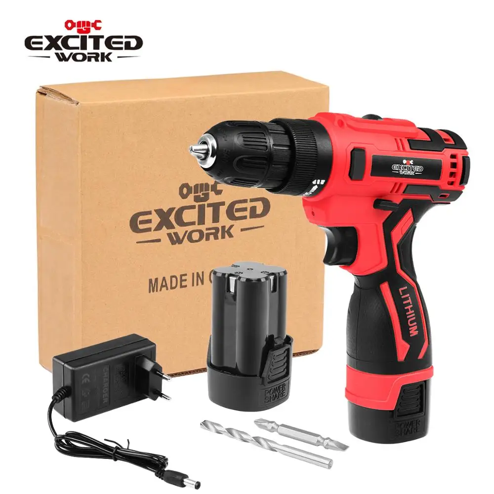 EXCITEDWORK 16 8 V электрическая дрель Беспроводная отвертка 3/8 дюйма 25нм мини