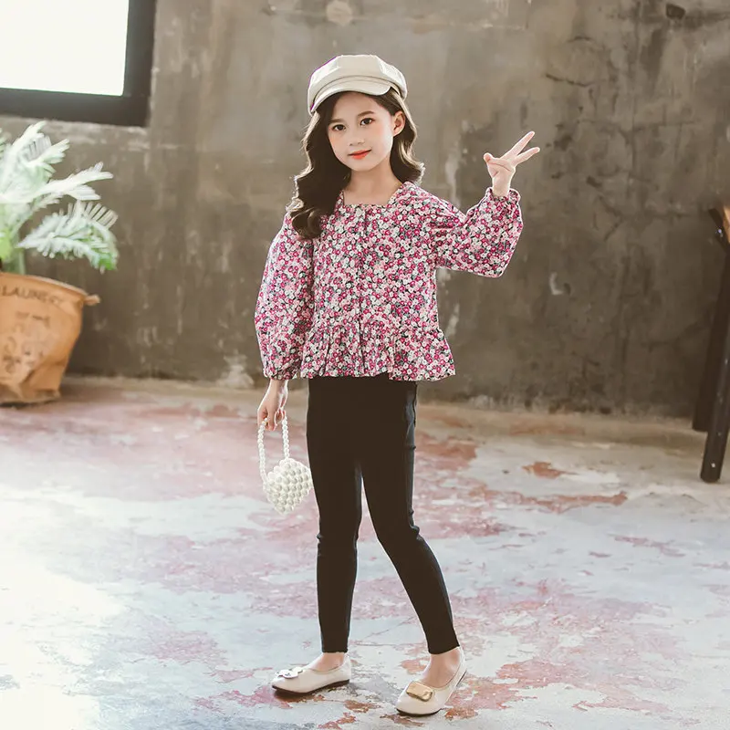 Блузка с цветочным принтом для девочек 4-13 лет | Детская одежда и обувь