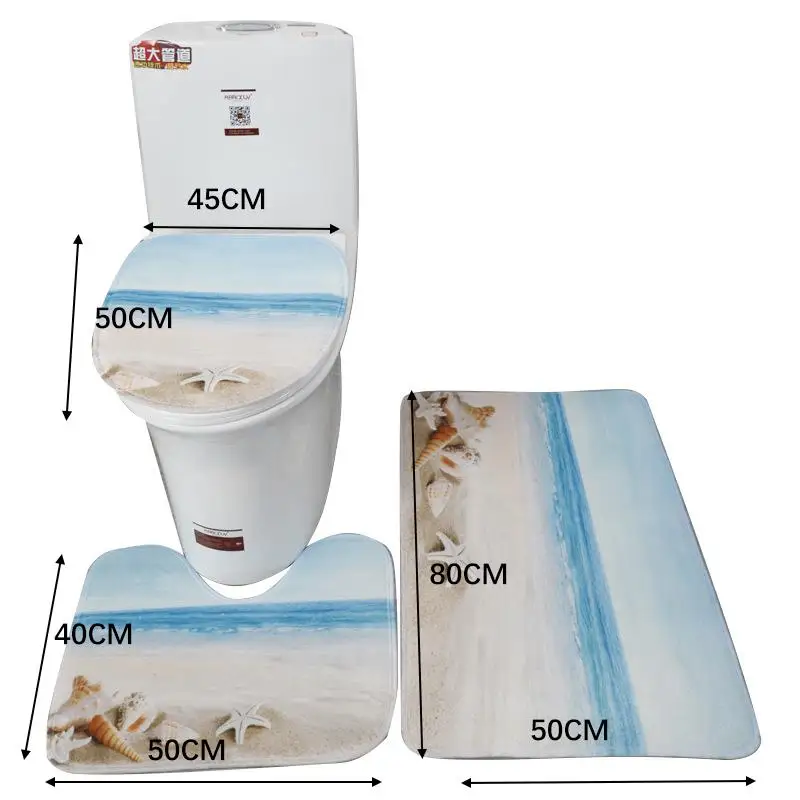 Коврик для ванной в скандинавском стиле набор из трех предметов домашний коврик
