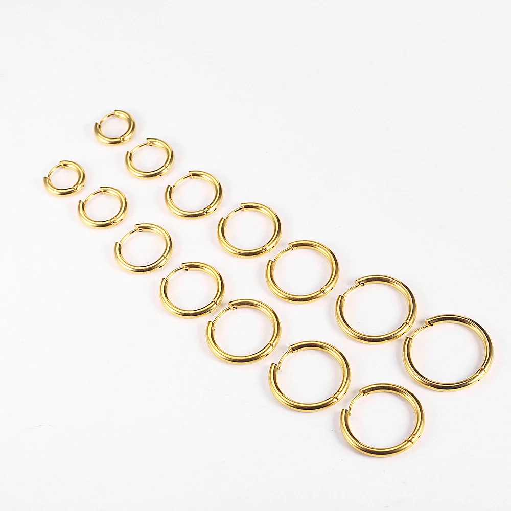 1 PC Women/Man Stainless Steel Small Hoops Earring Piercing Ear Cartilage Tragus Simple Thin Circle Anti-allergic Buckle |