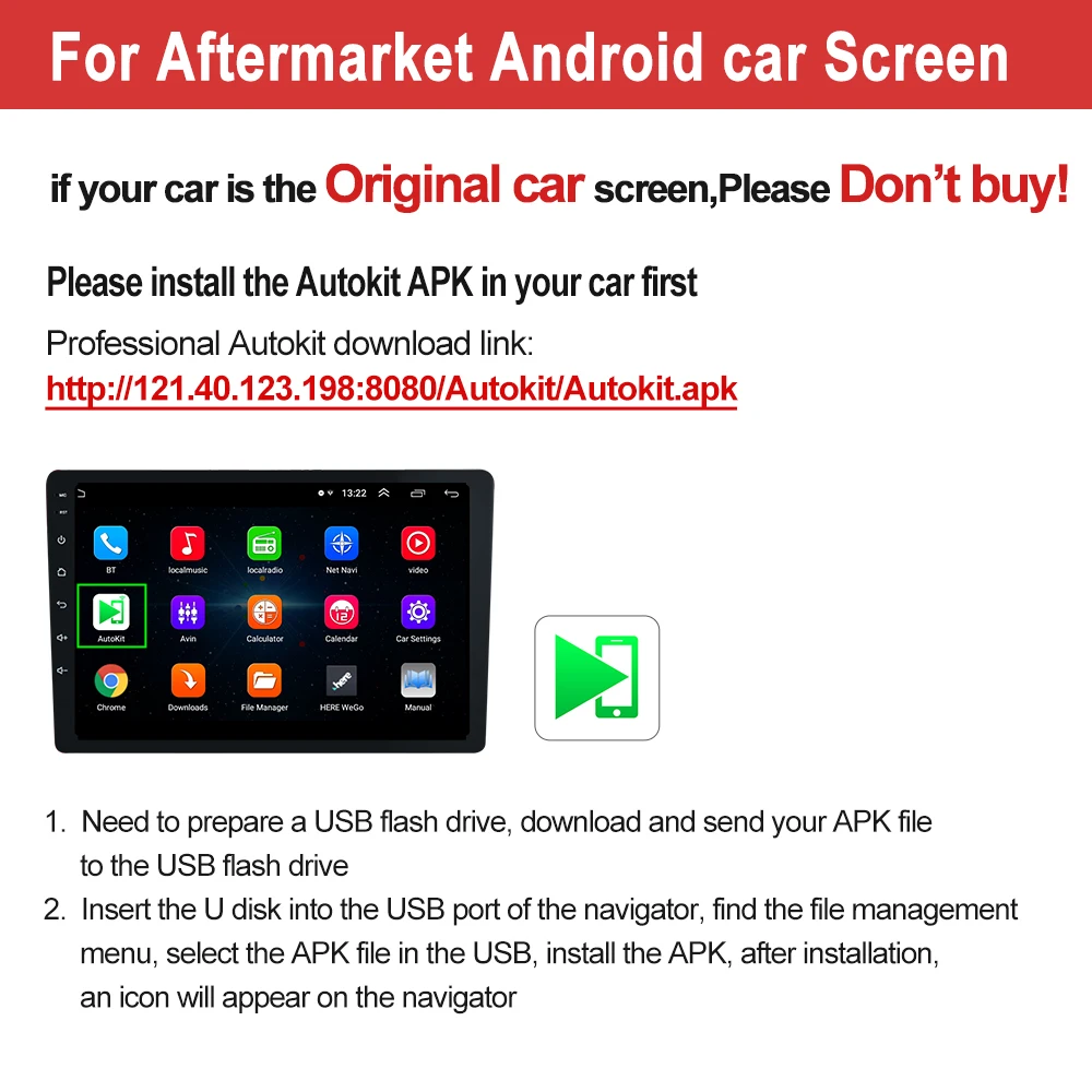 Carlinkit 2021 Новый беспроводной ключ CarPlay USB Android автомобильный навигатор
