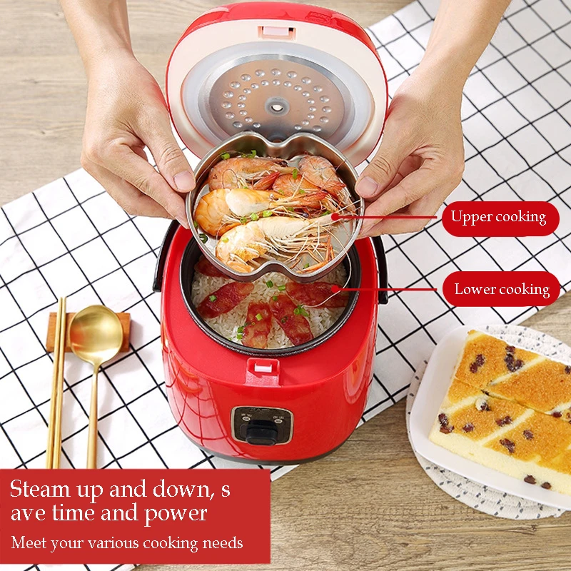 

1.2L Mini Rice Cooker Multi-function Single Electric Rice Cooker Non-Stick Household Small Cooking Machine Make Porriage Soup