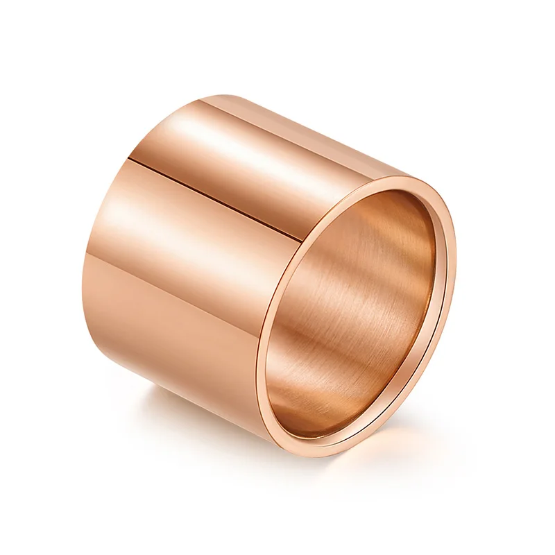 Rose gold Простое 4 цвета гладкое длинное Кольцо мужское модное кольцо аксессуары индивидуальность черное кольцо из нержавеющей стали вечерние ювелирные изделия - Цвет основного камня: Rose gold