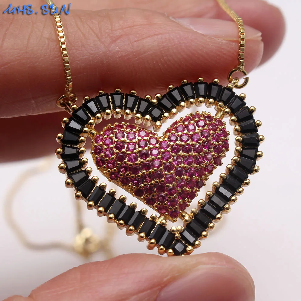 Женское колье с подвеской в виде сердца фианитом | Украшения и аксессуары