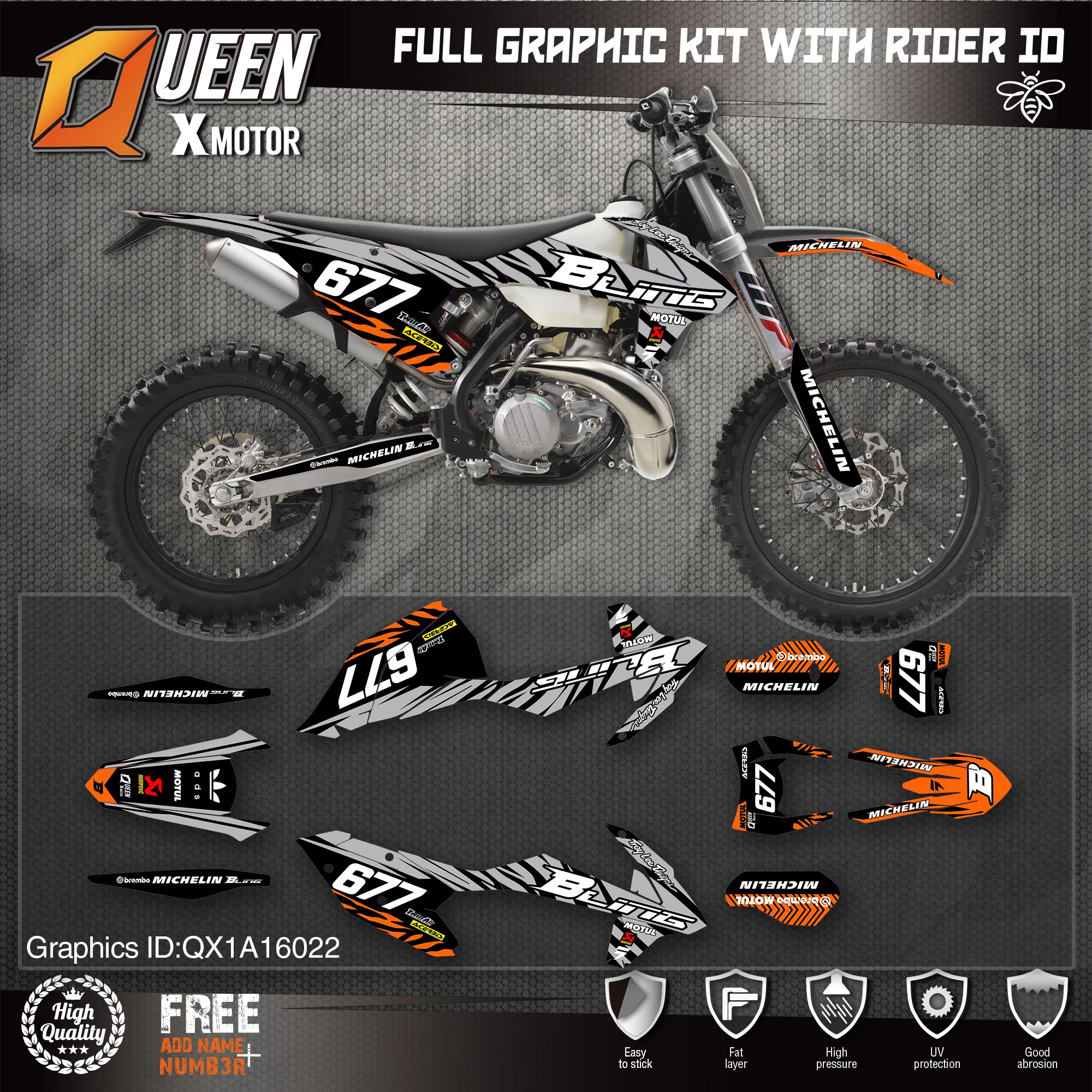 Оригинальные графические наклейки QUEEN X MOTOR Team Набор наклеек для KTM 2016 2017 2018 SX SXF 2019