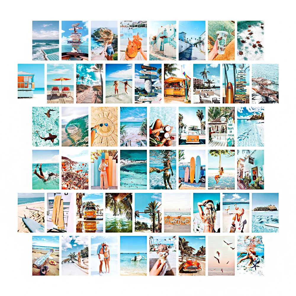 50 шт. ярких эстетических картин настенный коллаж набор для украшения комнаты