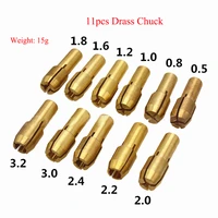 11 pieces mini brass chuck 0 50 81 01 21 61 82 02 22 43 03 2mm brass cross chuck power tools for power accessories