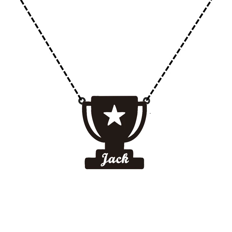 

Trophy Pendants Custom Name Necklace Champion Personalized Jewelry Any Name Nameplate Necklaces Women BFF Collier Femme