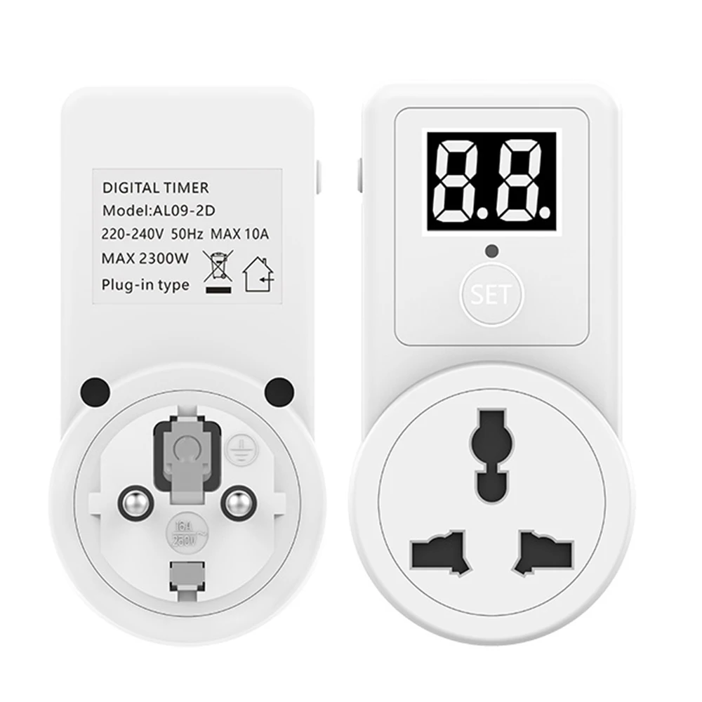 10A Digital Countdown Timer Switch Universal Socket Plug-In Time Control Phone Battery Electric Car Charge | Электроника