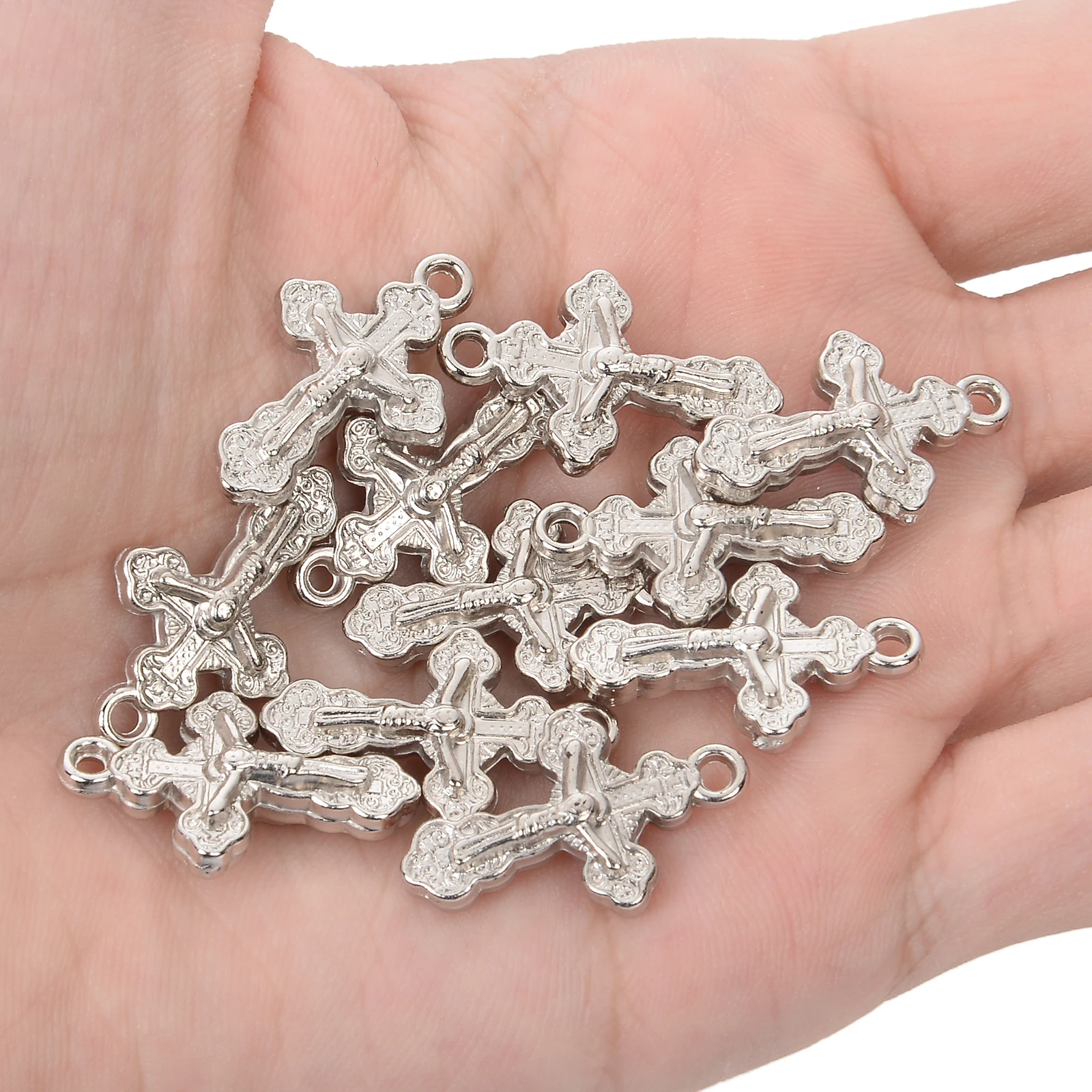 Акриловые бусины с отверстиями золотистые/Серебристые отверстием для