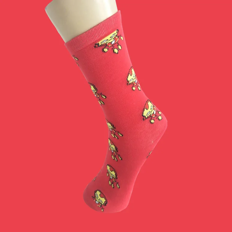 Творческие носки супергероев средней длины для студентов мужчин и женщин