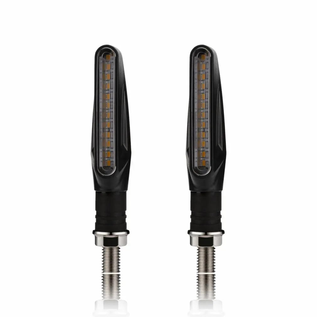 

NEW 2PCS LED Motorcycle Turn Signals Light 12 SMD Tail Flasher Flowing Water Blinker IP68 Bendable Motorcycle Flashing Lights