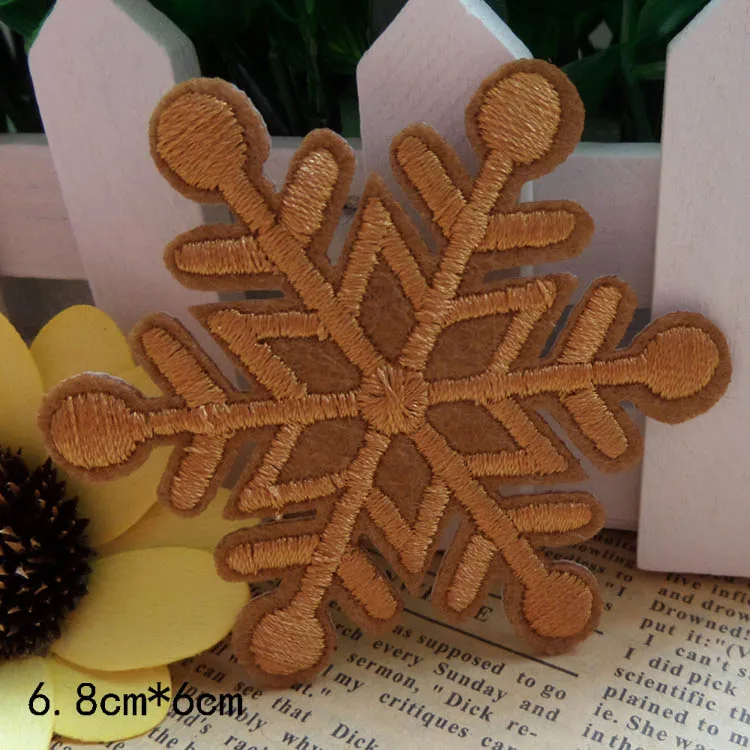 Клейкие тканевые наклейки B367 накладки на пуховик снежинки можно пришить